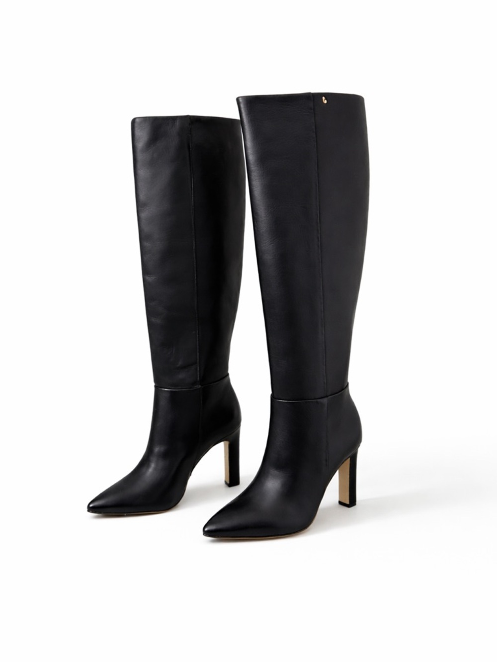 Larroude Cindy Hi Boot In Black Leather NWT - Picture 2 of 15